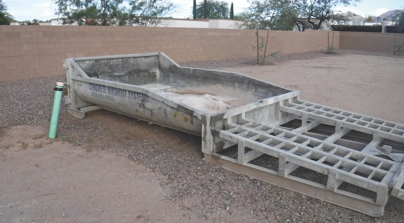 roll-off washout for concrete on construction site