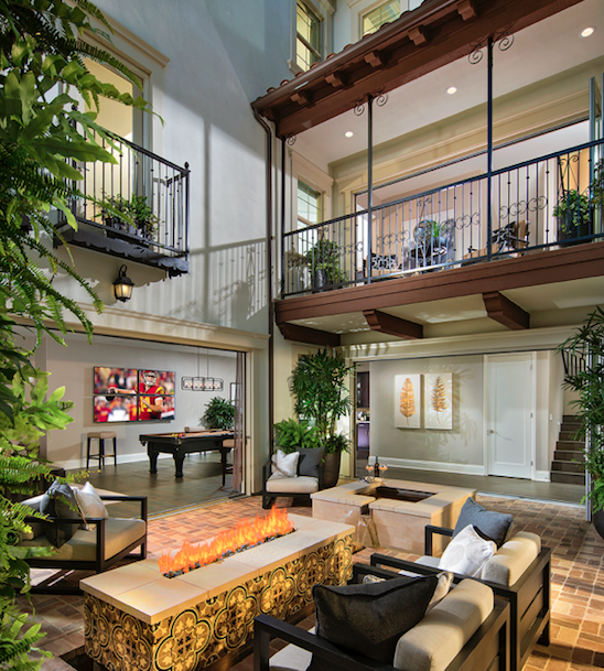 Auburn at Stonegate-Richmond American Homes-sunken courtyard-Spanish Colonial style