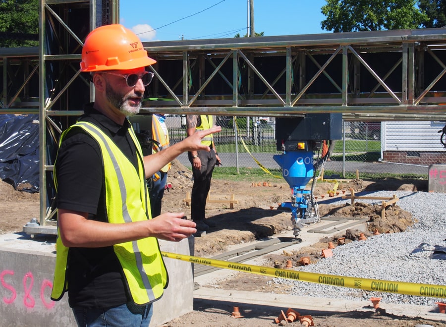 Alquist 3D CEO Zach Mannheimer at 3D printed house