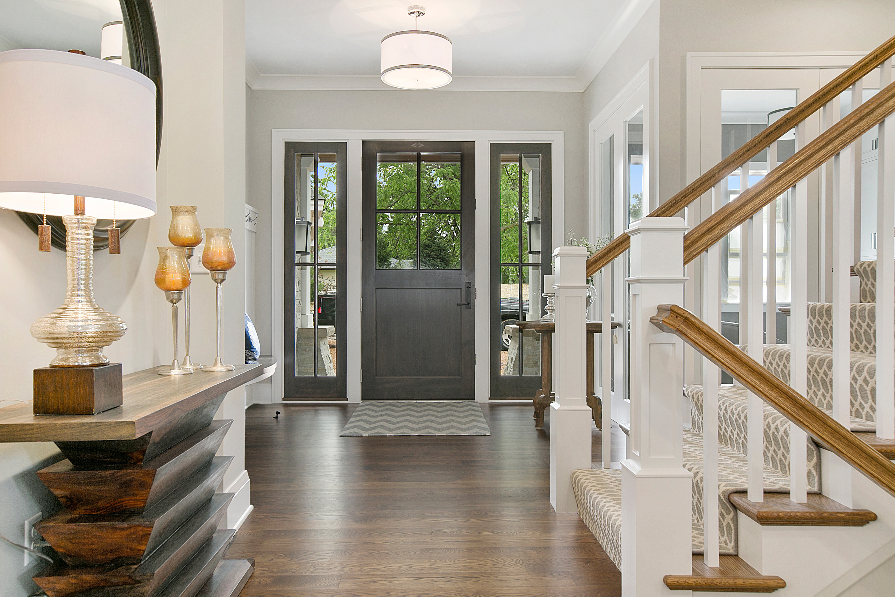 Colonial entryway home interior