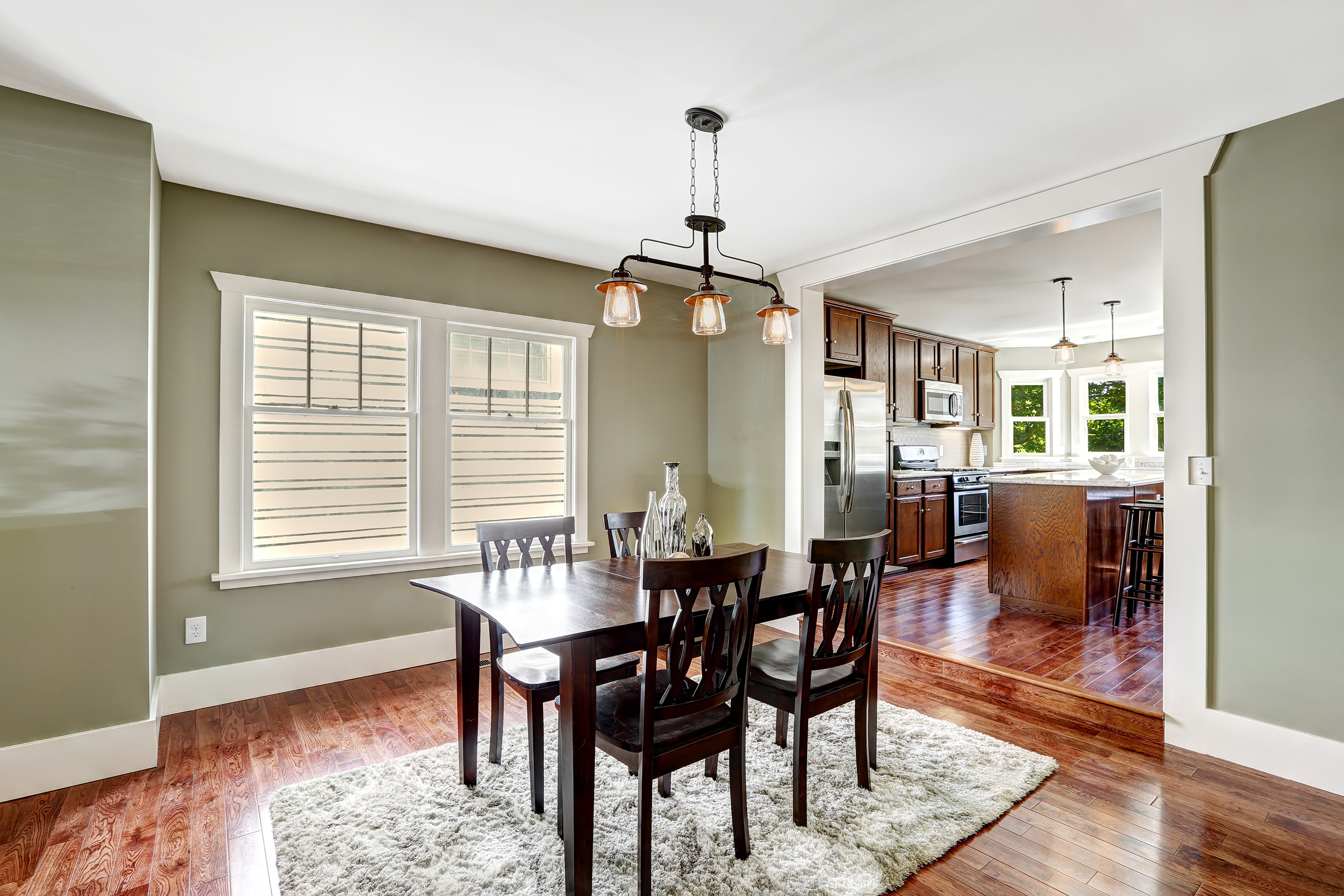 Craftsman home interior dining area