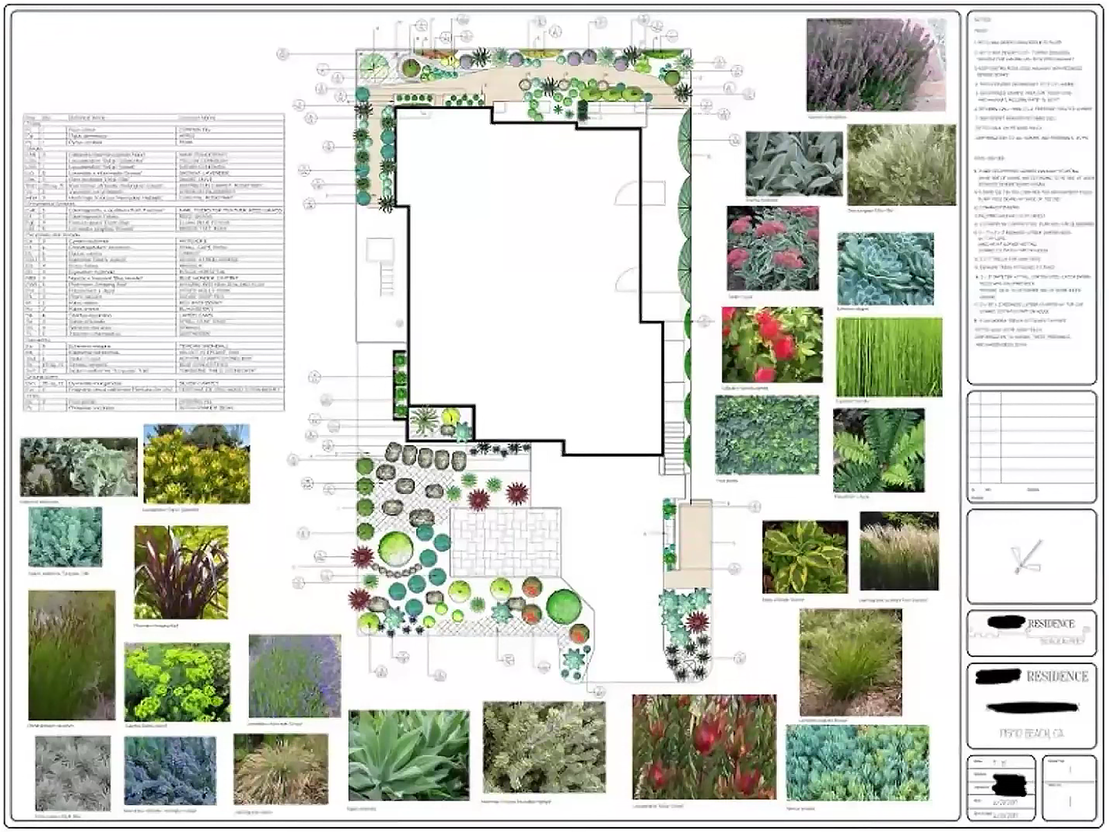 Master landscape plan for residential lot