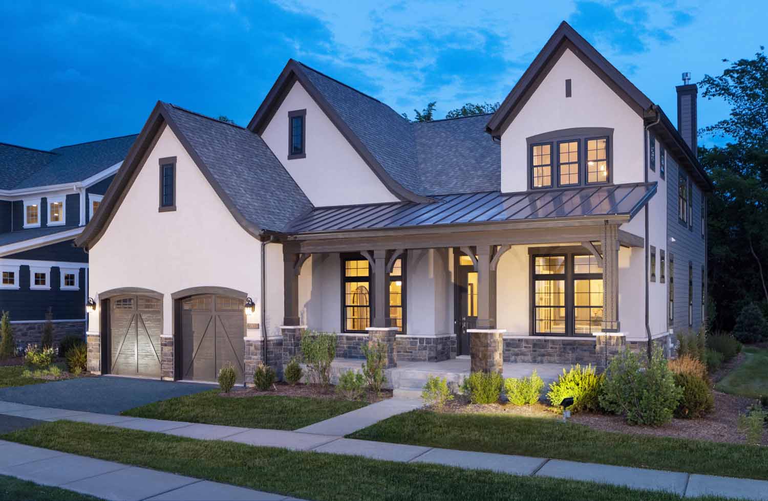 Lexington Home exterior at night