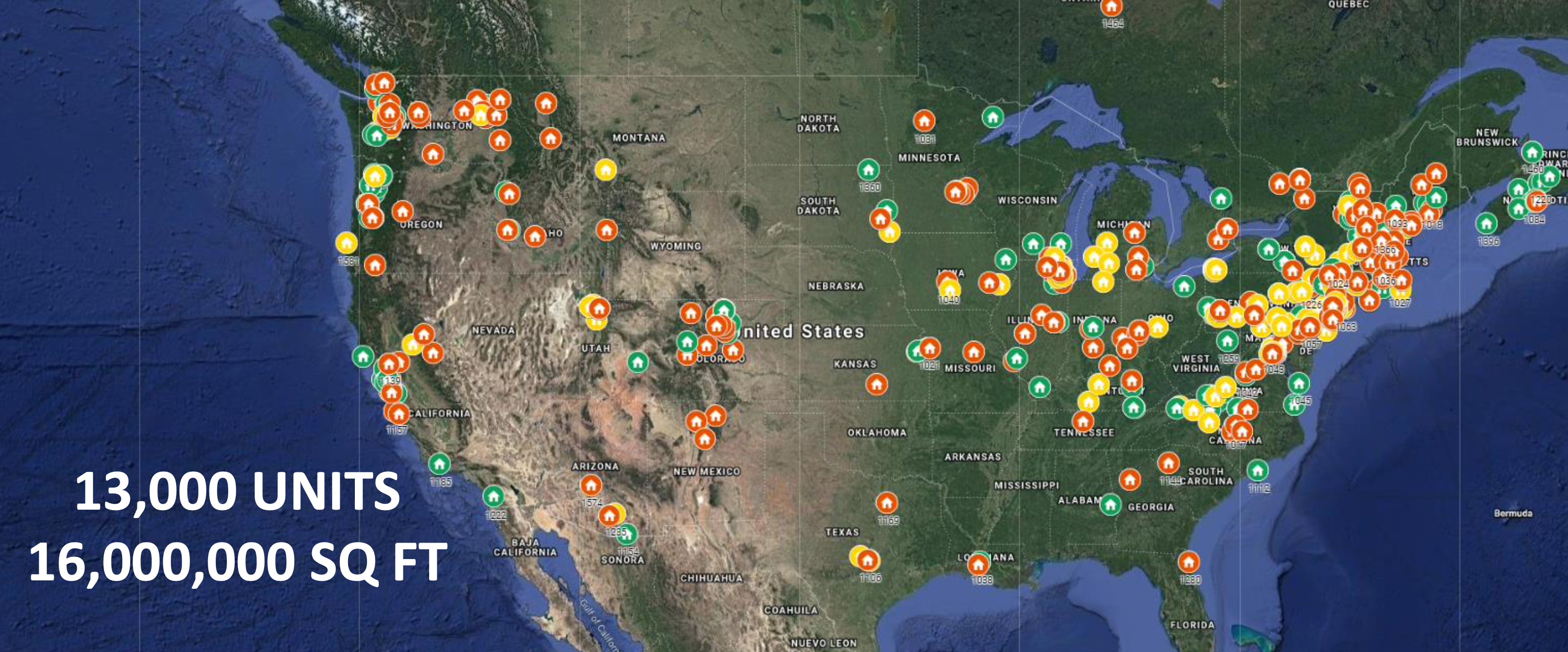 Passive House projects in the U.S., showing particular popularity in the northwest and northeast