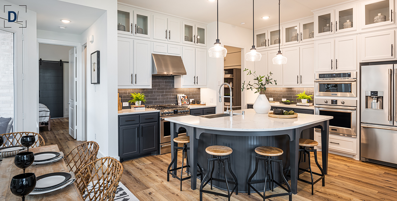 Villa Townhomes interior blue kitchen