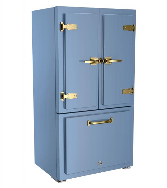 Big Chill Classic Fridge blue brushed brass