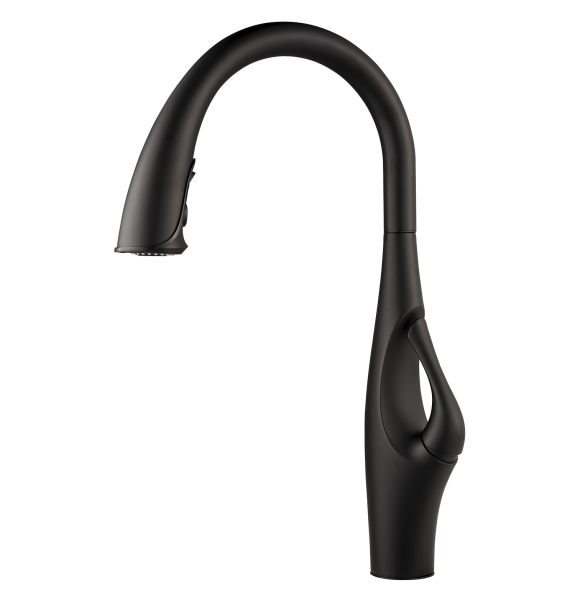 Pfister Kai kitchen faucet Matte Black silo