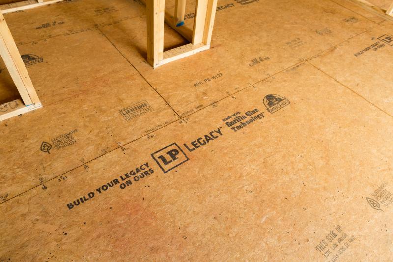 4 LP Legacy OSB subflooring panels with Gorilla Glue