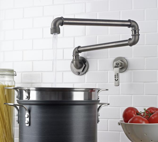 Watermark Elan Vital Pot Filler with pot and pasta