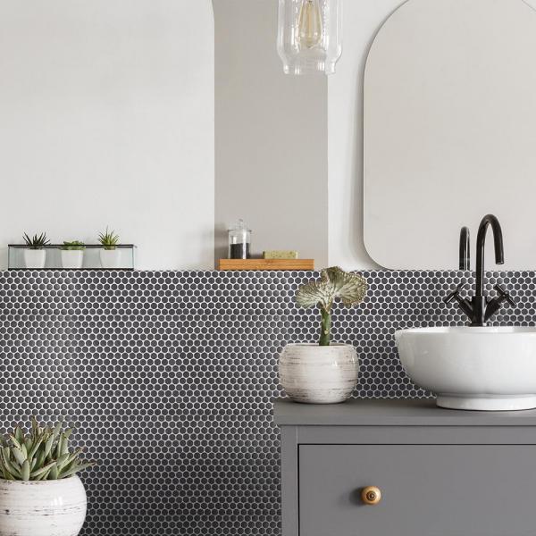 The home depot dark gray jeffrey court mosaic tile