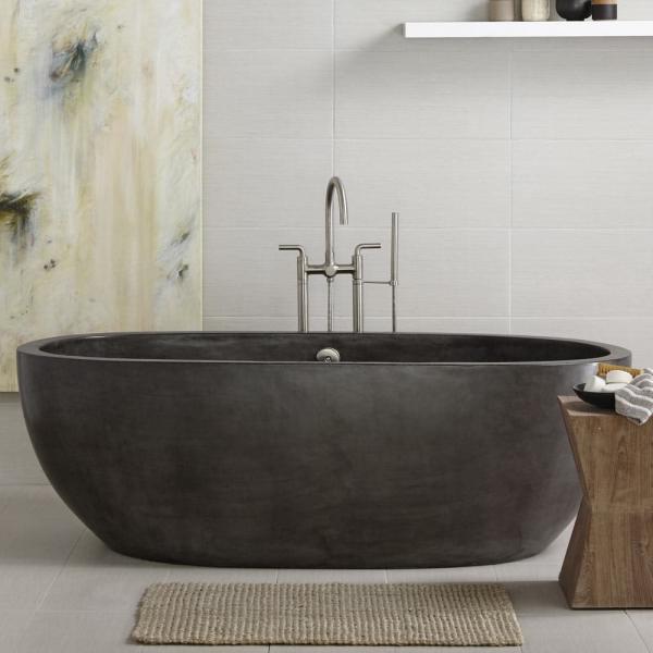 00 Native Trails Avalon 72in Concrete Bathtub Slate NST7236 S