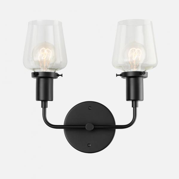 9 Schoolhouse Electric Abrams Double Sconce Black silo