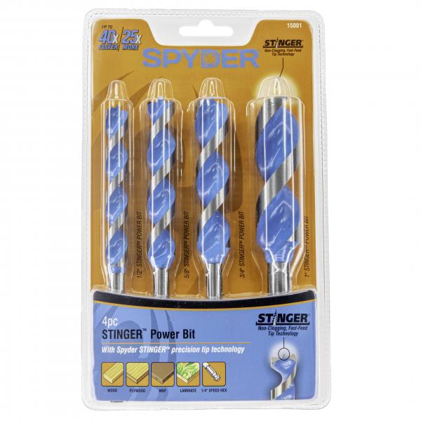 Spyder 4 piece STINGER Power Bit Kit package