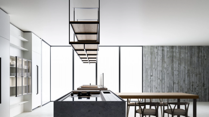 Boffi overhead European kitchen