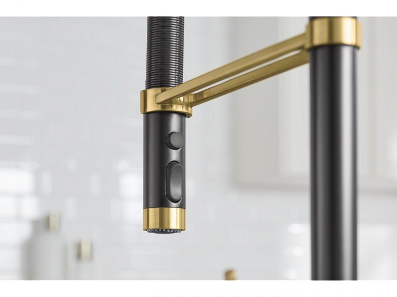 Kohler brass black kitchen faucet