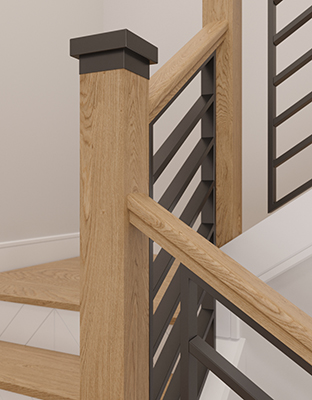  metal newel cap stairs