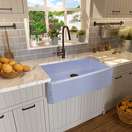 purple blue farmhouse sink