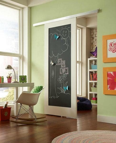 Wall-mounted sliding door