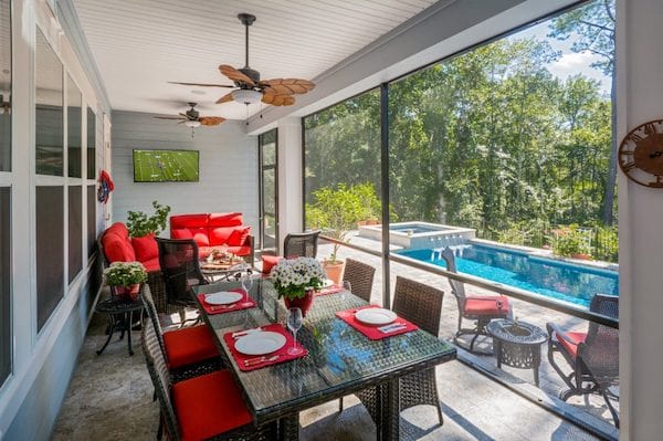 Home lanai and outdoor living area