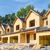 A row of townhomes under construction