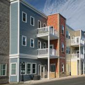 Street view of townhome units