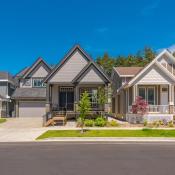 A row of single-family homes