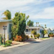 A row of manufactured houses