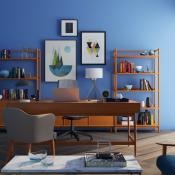 Interior office space blue walls