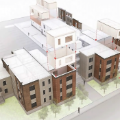 Prefabricated unit modules allowed St. Ambrose Apartments to provide residents with enhanced sound and thermal insulation affordable housing development