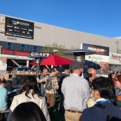 Attendees at Pro Builder Show Village at the International Builders' Show enjoying the outdoors