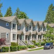 Row of residential townhouses