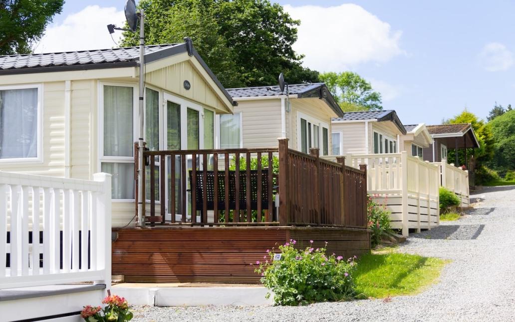 Row of manufactured houses