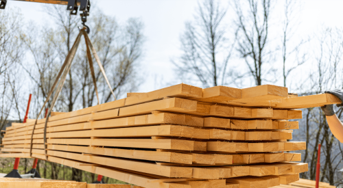 Lumber delivery to housing site