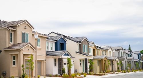 Row of single-family homes on a residential street