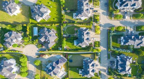 Aerial view of luxury single-family community