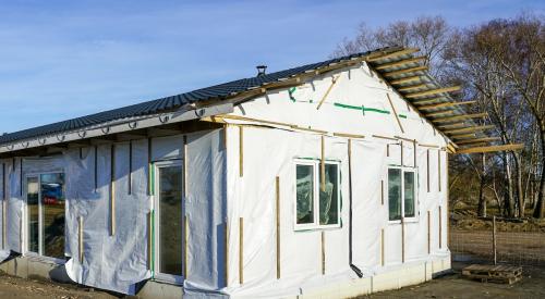 Single-story home under construction