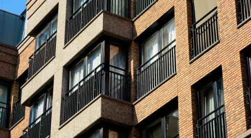 Exterior of apartment building