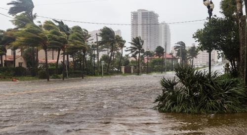 Street in Fort Lauderdale, Fla. flooded from hurricane