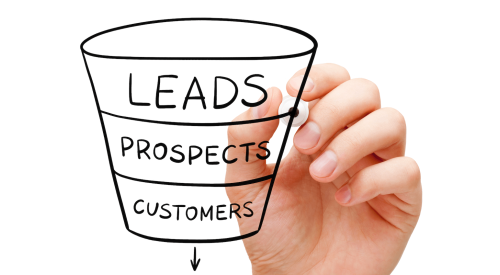 Hand drawing a sales funnel for home builders