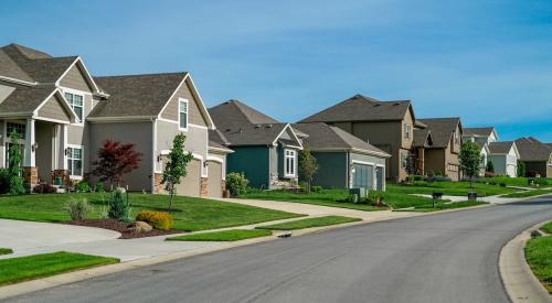 Street view of suburban homes