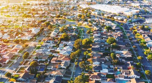 Aerial view of residential area