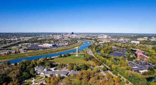 Aerial view of Dayton, Ohio