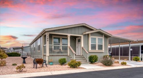 Front view of manufactured home