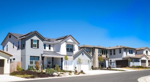 Street view of a new housing development