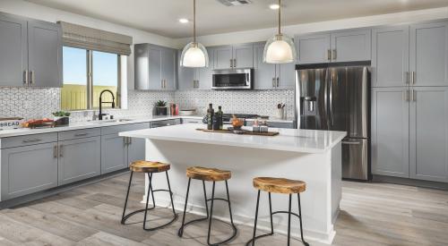 A kitchen at Landsea Homes Corporation's Rohe at Neuhouse