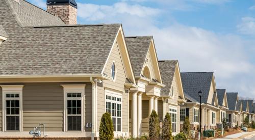 A row of homes in a newly developed community