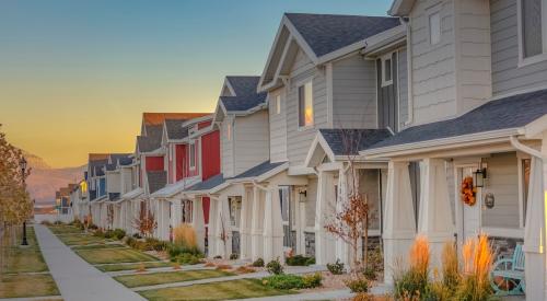 A row of newly-constructed homes 