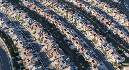 Aerial view of residential area