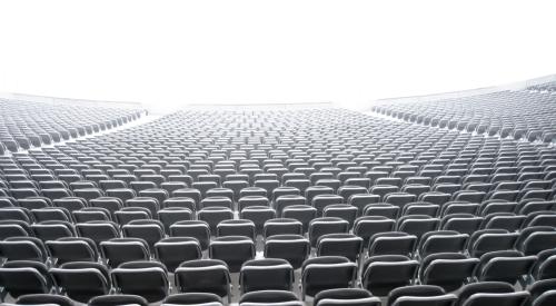 Stadium seating empty before the main event