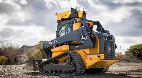 John Deere semi-autonomous Skidsteer on dirt jobsite